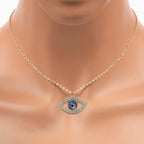 Evil eye neck chain Color :- golden,  silver chain
