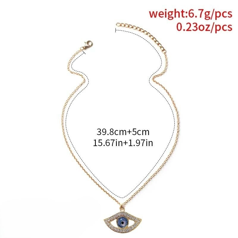 Evil eye neck chain Color :- golden,  silver chain