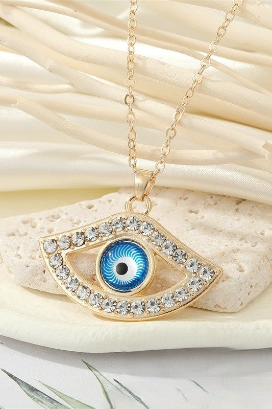 Evil eye neck chain Color :- golden,  silver chain