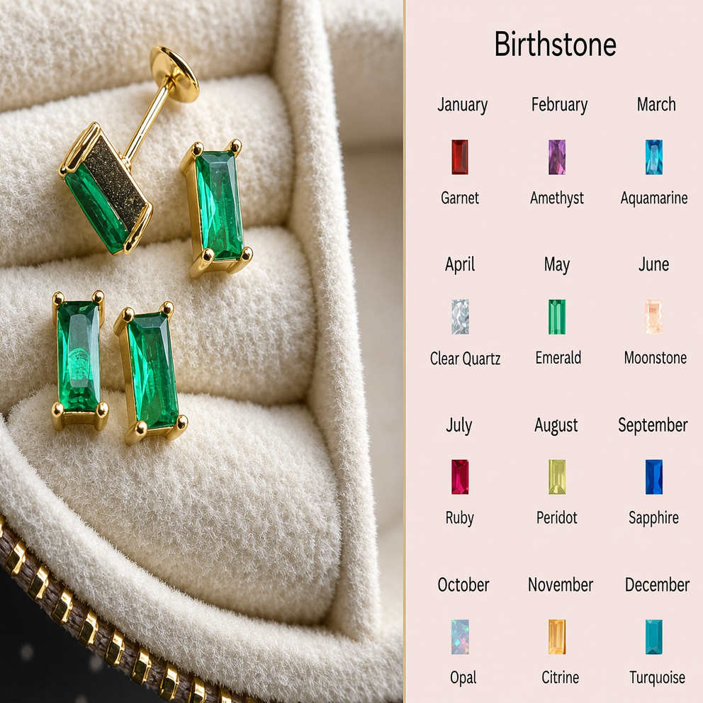 Baguette stud earrings