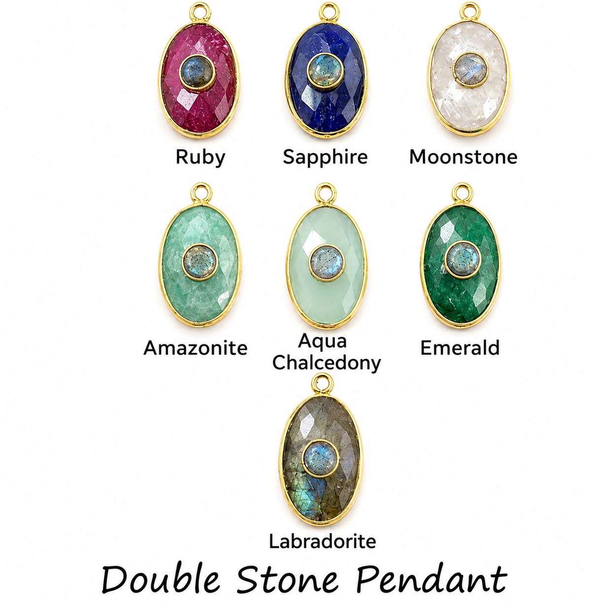 Double Stone Pendant