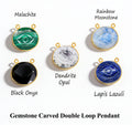 Gemstone Carved Double Loop Pendant