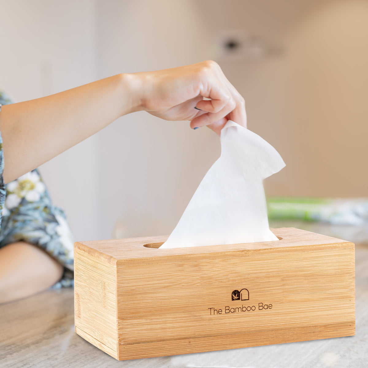 Bamboo Tissue Box – Sustainable Wooden Holder for Home & Office - The Bamboo Bae