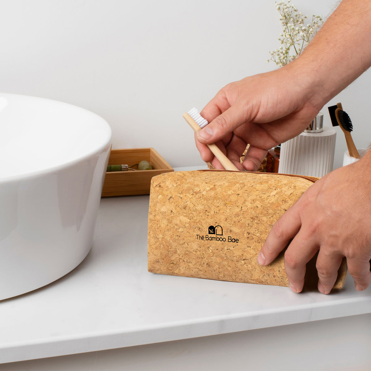 Cork Pouch Bag | Eco Friendly Travel Kit | Cork Toiletry Bag | Sustainable Makeup Bag