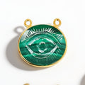 Gemstone Carved Double Loop Pendant