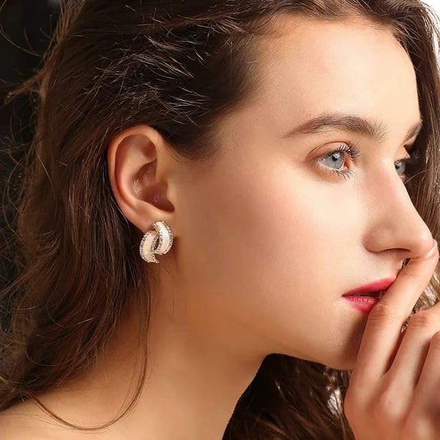 Anti tarnish Geometrical shape Ear Studs