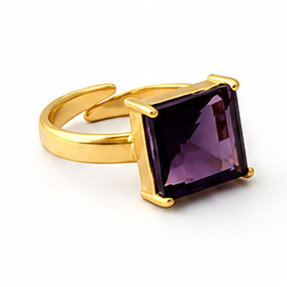 Cushion Shape Gemstone Adjustable Ring