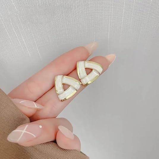 Anti tarnish Geometrical shape Ear studs