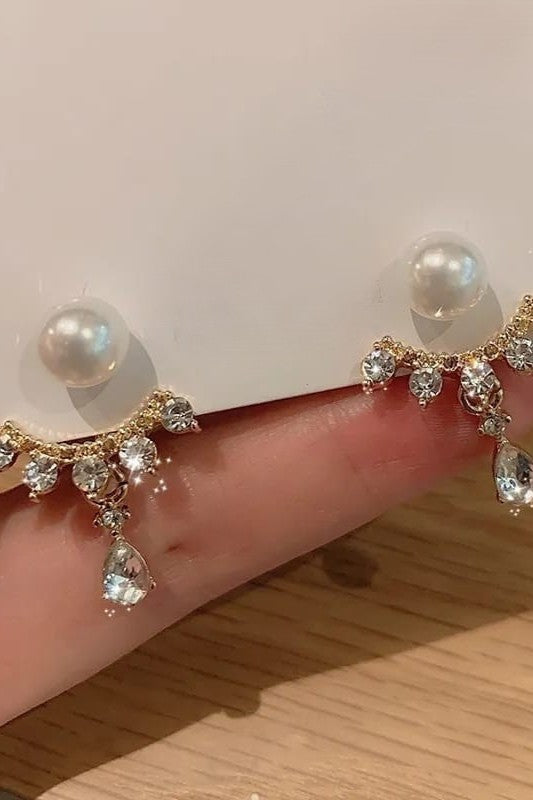 Korean Jhumke with stones and pearls