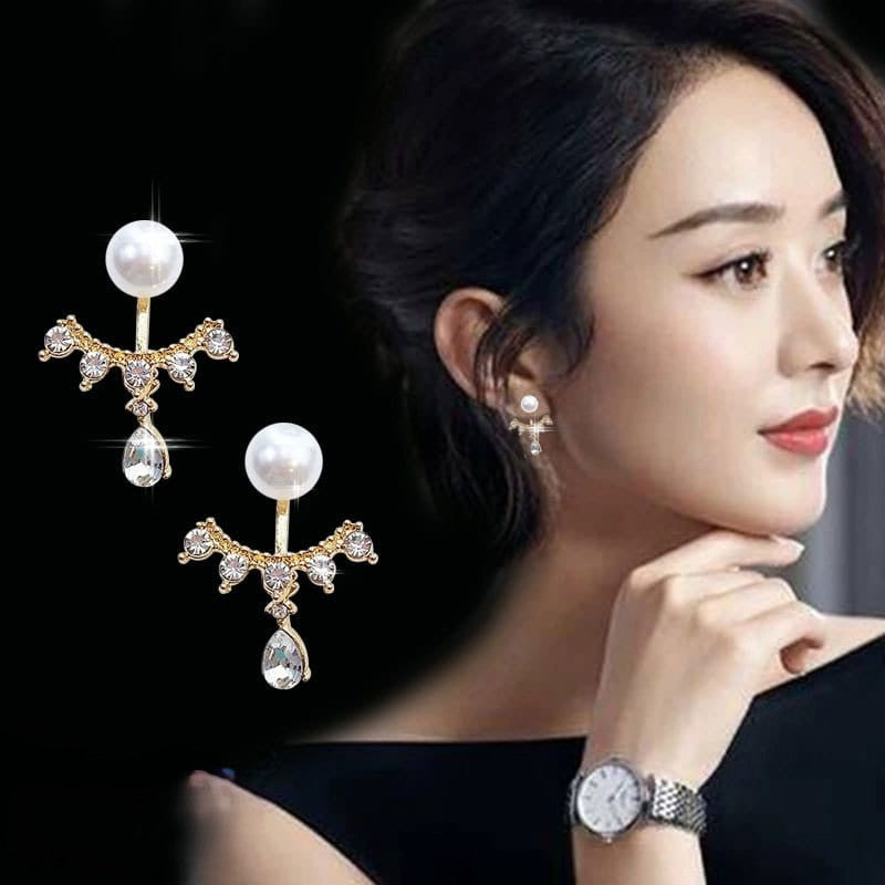 Korean Jhumke with stones and pearls