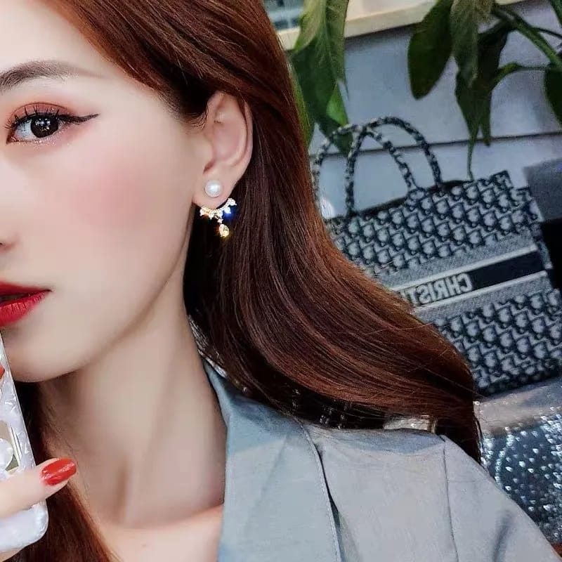 Korean Jhumke with stones and pearls