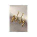 Korean fashion ear studsMaterial :- Alloy + RhinestonesColour:- Gold