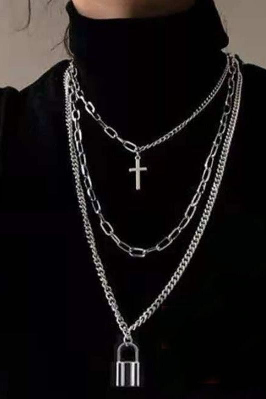Three layer lock and cross style chain