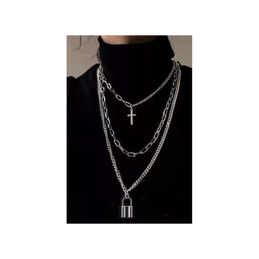 Three layer lock and cross style chain