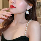 Korean Pearl Rhinestones Earrings for womenMaterial:- Rhinestones+ Pearl + AlloyColor:- Gold