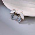 Leaf shape studs for women