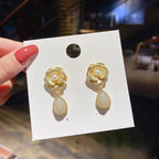 Flower and Pearl Earrings