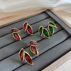 Leaf ear studs for women