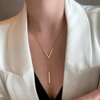 V shape  Necklace  for women Material :- Alloy zincColors :- Silver and Gold