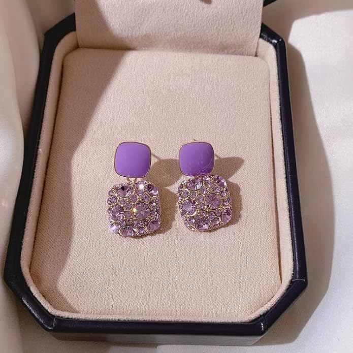 Anti Tarnish Luxury Ear studs Color :-  Purple