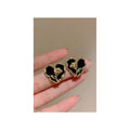 Anti tarnish Earrings Heart and Flower Combination