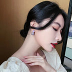 Anti Tarnish Luxury Ear studs Color :-  Purple