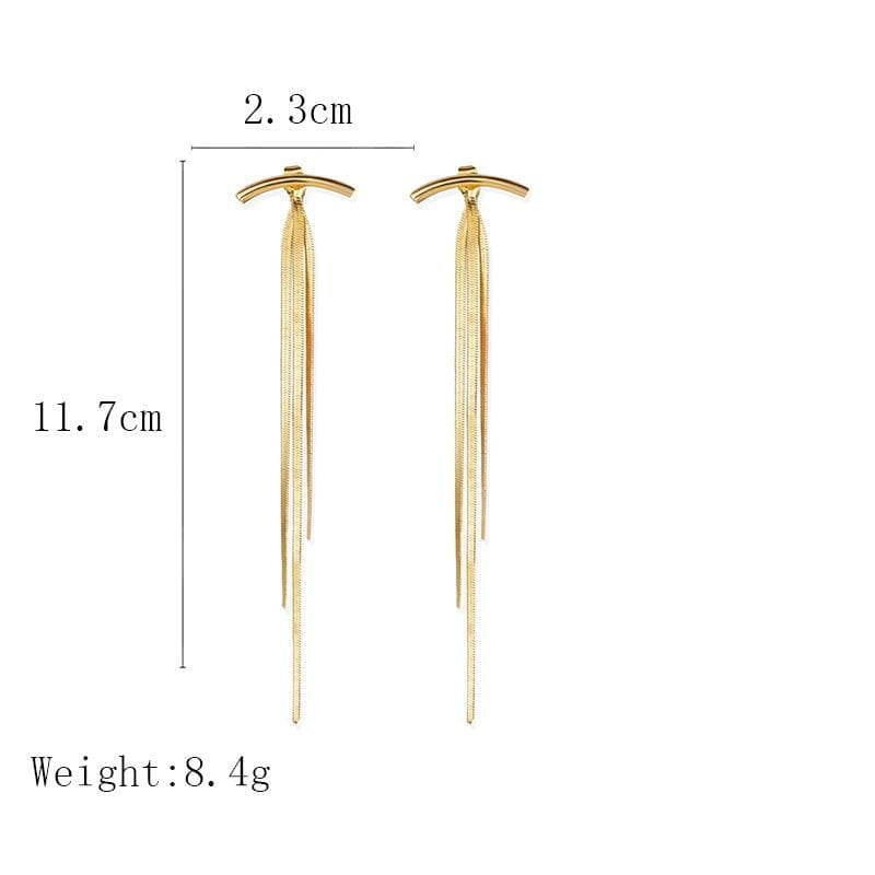 Long tassel party wear Korean Earrings