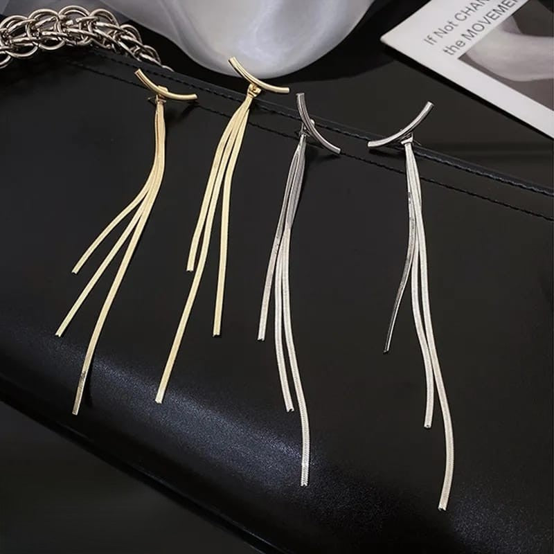 Long tassel party wear Korean Earrings