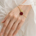 Red Rose Leaf Bracelet