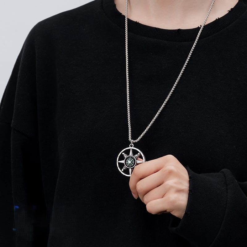 Compass design Necklace Direction:- North , South, East , West