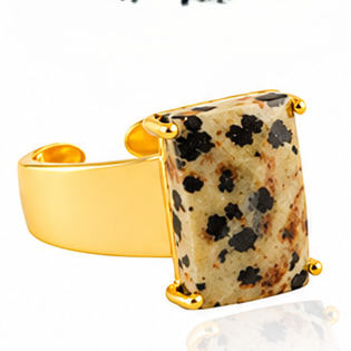 Rectangle Gemstone Wide Band Rings