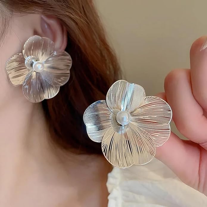 Anti Tarnish Flower Earrings Studs for women