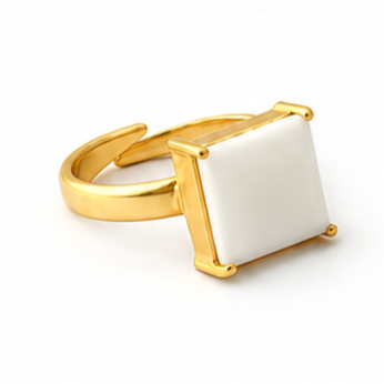 Cushion Shape Gemstone Adjustable Ring