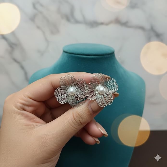 Anti Tarnish Flower Earrings Studs for women