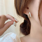 Double layer U shaped Earrings Studs