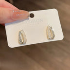 Double layer U shaped Earrings Studs