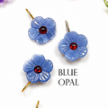 Gemstone Carved Flower Double Stone Pendant