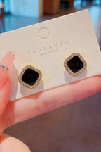 Anti Tarnish Black stone studs