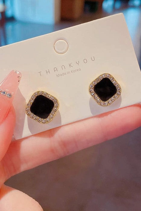 Anti Tarnish Black stone studs