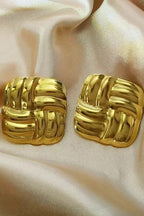 Stainless steel, Anti tarnish earrings for women Colour:- GoldLong time colour durability
