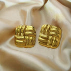 Stainless steel, Anti tarnish earrings for women Colour:- GoldLong time colour durability