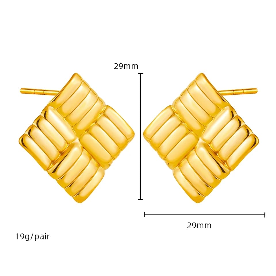 Stainless steel, Anti tarnish earrings for women Colour:- GoldLong time colour durability