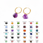 Raw Gemstone Hoop Earrings