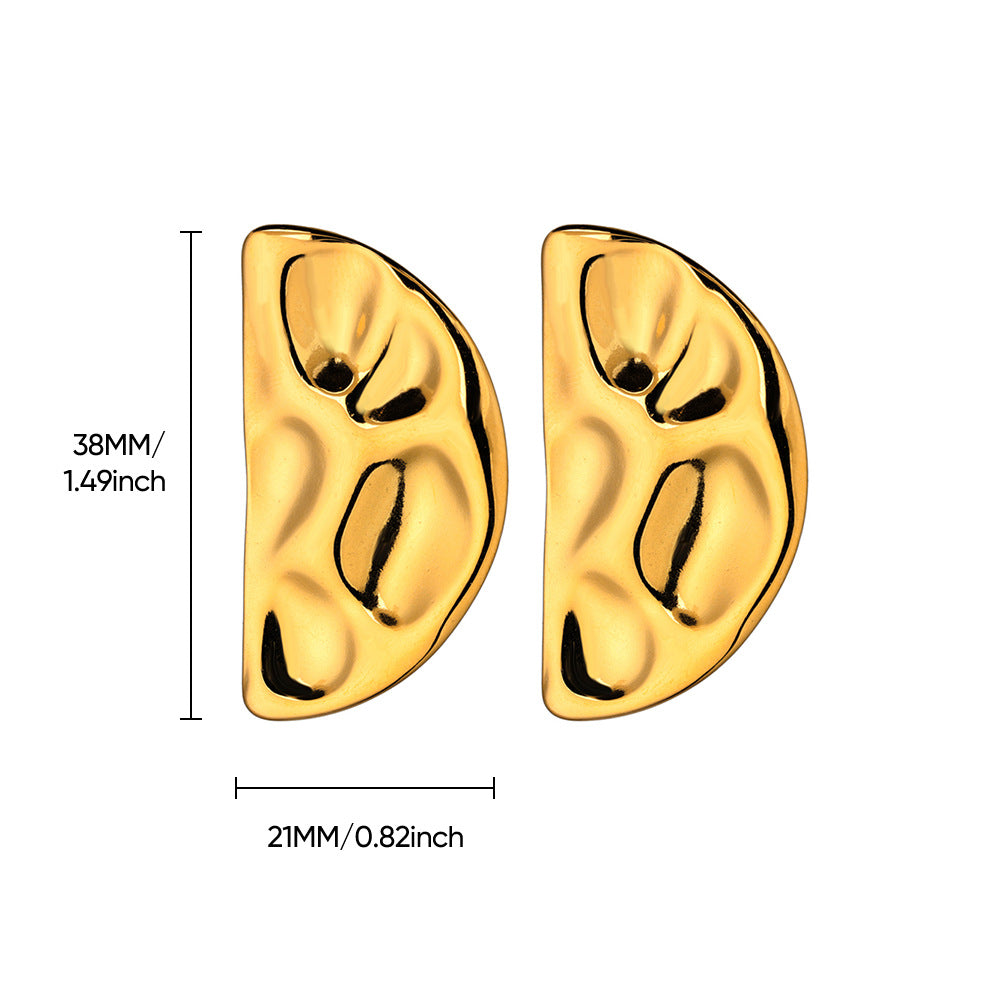 Stainless steel half moon Earrings Luxury styles and No fade earrings Colour:- Gold 18 k gold plated Anti allergic and Anti Tarnish