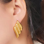 Stainless steel jewellery Premium Quality Earrings Colour:- GoldLong time colour durability