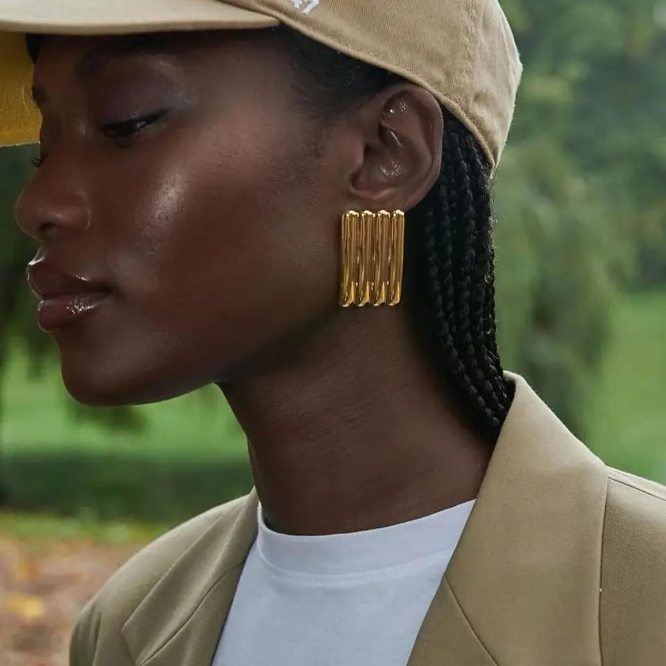 Stainless steel jewellery with 18 k gold plating Fully anti tarnish earrings