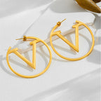 Stainless steel High Quality Luxury Earrings for women 18 k gold plated Material:- Stainless steel Colour:- Gold Anti tarnish, Anti Allergic