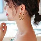 Stainless steel High Quality Luxury Earrings for women 18 k gold plated Material:- Stainless steel Colour:- Gold Anti tarnish, Anti Allergic