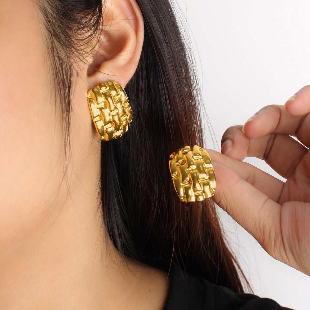 Stainless steel Antique design Earrings Colour:- Gold Material:- Stainless steel 18  gold plating