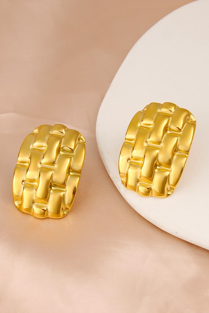 Stainless steel Antique design Earrings Colour:- Gold Material:- Stainless steel 18  gold plating
